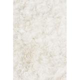 Brown/White Area Rug - Brayden Studio® Seldovia Handmade Shag White Area Rug Polyester in Brown/White, Size 67.0 W x 2.0 D in | Wayfair