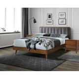 George Oliver Mahalia Platform Solid Wood 3 Piece Bedroom Set Upholstered in Brown/Gray/Red, Size Queen | Wayfair 82C94A8BE13D414BA114A2AEB950AC31