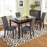 Hokku Designs Chiraca Butterfly Leaf Dining Set Wood/Upholstered Chairs in Brown, Size 29.5 H in | Wayfair 2371C86C11174E23BA28613FA3D8AF66