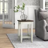 Laurel Foundry Modern Farmhouse® Guadalupe End Table w/ Storage Wood in White, Size 24.0 H x 15.5 W x 15.5 D in | Wayfair
