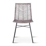 Bayou Breeze Davonte Side Chair Wicker/Rattan, Glass in Gray/White, Size 33.0 H x 18.0 W x 21.5 D in | Wayfair 86688DA97BD44A91969A195F0737E5EB