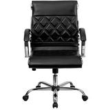 Latitude Run® Mid Back Executive Chair Upholstered, Leather in Black, Size 42.0 H x 25.5 W x 27.0 D in | Wayfair A50AC4C50DD7495CA40FE2BCE490E5F0