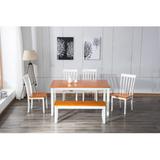 Red Barrel Studio® Thorp 6 - Person Rubberwood Solid Wood Dining Set Wood in White, Size 30.0 H in | Wayfair EA27E1C27DCC48B597EC9A719CC6C768