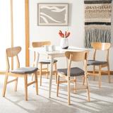 Bay Isle Home™ Jakob 5 Piece Dining Set Wood/Upholstered Chairs in White/Black, Size 30.3 H in | Wayfair 79CACB89BC6C4F9A9E173668835CE976