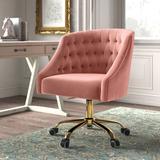 Kelly Clarkson Home Louise Velvet Task Chair Upholstered/Velvet in Green/Blue, Size 35.5 H x 24.5 W x 24.0 D in | Wayfair