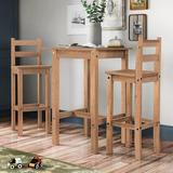 Andover Mills™ Sanchez Counter Height Pine Solid Wood Dining Set Wood in Brown, Size 39.76 H in | Wayfair EF8DF7E9783A4596B33FAE9A9AF1F397