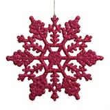 Northlight Seasonal Club Glitter Snowflake Christmas Ornament Plastic in Pink, Size 4.0 W x 4.0 D in | Wayfair K82710