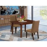 Red Barrel Studio® Abomma Butterfly Leaf Rubberwood Solid Wood Dining Set Wood/Upholstered Chairs in Brown, Size 30.0 H in | Wayfair