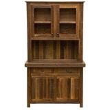 Fireside Lodge Barnwood Dining Hutch Wood in Black/Brown, Size 85.0 H x 48.0 W x 20.0 D in | Wayfair B16185-B-AT