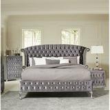 Coaster Deanna Tufted Bed Upholstered/Velvet in Black, Size 66.0 H x 88.5 W x 87.0 D in | Wayfair 206101Q