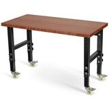 WFX Utility™ Balceta 48" Adjustable Height Wood Top Workbench Wood/Metal in Black/Brown, Size 48.0 W x 23.5 D in | Wayfair