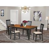 Darby Home Co Beesley Extendable Solid Wood Dining Set Wood/Upholstered Chairs in Black/Brown, Size 30.0 H in | Wayfair