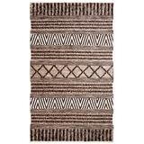 World Menagerie Edwa Ikat Hand-Knotted Wool Charcoal/Ivory Area Rug Wool in Brown/Gray, Size 24.0 W x 0.24 D in | Wayfair