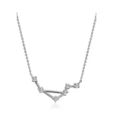 J'admire Platinum Plated Sterling Silver 1/5 Ct. T.w. Swarovski® Cubic Zirconia Zodiac Star Sign Pendant Necklace, 16 In + 2 In Extender