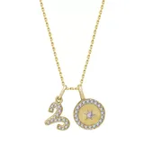 J'admire Gold Aries Yellow Gold Plated Sterling Silver Zodiac Set Pendant Necklace, 16 in + 2 in Extender