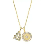 J'admire Gold Libra Yellow Gold Plated Sterling Silver Zodiac Set Pendant Necklace, 16 in + 2 in Extender