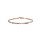 Diamonbliss Rose Gold Plated Sterling Silver 6.5 Ct. T.w. Round Cut Cubic Zirconia Tennis Bracelet, 8 In