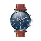 Canfield Sport Stainless Steel Chronograph Leather Strap Watch - Blue - Shinola Watches