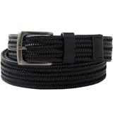 Men's Big & Tall Stretch Leather Braided Belt by KingSize in Black (Size 56/58)