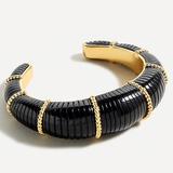 J. Crew Jewelry | *Hpx2* J. Crew Black Metal Cuff Bracelet (Ml) | Color: Black/Gold | Size: Ml