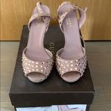 Gucci Shoes | Gucci Rose Pink Strass-Embellished Sandals, 36.5 | Color: Pink | Size: 6.5