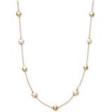 Cultured Freshwater Pearl (8mm) And Bead Station Necklace In 18k Gold Over Sterling Silver - Metallic - Macy's Necklaces