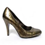 Jessica Simpson Shoes | Jessica Simpson Brenda Almond Toe Pumps | Color: Gold/Green | Size: 7.5