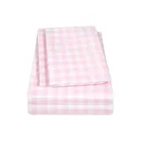 Sweet Home Collection Kids Pink Gingham Pattern Sheet Set, Twin