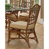 Braxton Culler Chippendale Arm Chair Upholstered/Wicker/Rattan/Fabric, Size 40.0 H x 23.0 W x 25.0 D in | Wayfair 970-029/0863-84/HONEY
