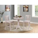 August Grove® Pucci 3 - Piece Counter Height Rubberwood Solid Wood Dining Set Wood in Gray, Size 35.1 H in | Wayfair