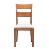 Mercury Row® Eyler Slat Back Side Chair Wood/Upholstered/Fabric in Brown, Size 37.8 H x 22.0 W x 18.0 D in | Wayfair