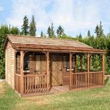 Cedarshed Farmhouse 16 ft. W x 12 ft. D Western Red Cedar Wood Storage Shed in Brown, Size 117.0 H x 192.0 W x 144.0 D in | Wayfair 697479