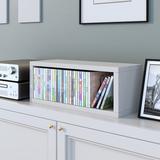 Ebern Designs Toller Stackable CD Storage Media Shelves Wood/Manufactured Wood in White, Size 7.0 H x 18.1 W x 6.8 D in | Wayfair