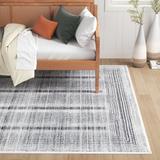 White Area Rug - Sand & Stable™ Julie Geometric Handmade Tufted Area Rug in Gray/Ivory Polyester/Wool in White, Size 60.0 W x 0.35 D in | Wayfair