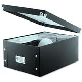 SNAP-N-STORE Doublewide CD Storage Cardboard Box Set Cardboard/Paper in Black, Size 12.7 H x 5.9 W x 8.3 D in | Wayfair SNS01532