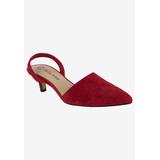 Extra Wide Width Women's Sarah Slingback by Bella Vita in Red Kid Suede (Size 8 WW)