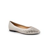 Women's Estee Woven Flat by Trotters in Silver Embossed (Size 8 1/2 M)