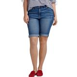 Plus Size Women's Denim Bermuda Shorts by ellos in Medium Sanded Distressed (Size 24)