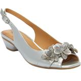 Extra Wide Width Women's The Rider Slingback by Comfortview in Silver (Size 12 WW)