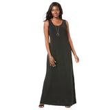 Plus Size Women's Sleeveless Knit Maxi Dress by The London Collection in Black (Size 16)