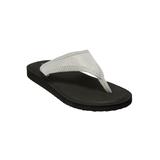 Wide Width Women's The Sylvia Soft Footbed Thong Sandal by Comfortview in Silver Metallic (Size 10 W)