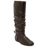 Women's The Arya Wide Calf Boot by Comfortview in Brown (Size 8 1/2 M)