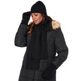 Plus Size Women's Cable Knit Scarf by Roaman's in Black