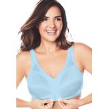 Plus Size Women's Front-Close Satin Wireless Bra by Comfort Choice in Pastel Blue (Size 52 B)