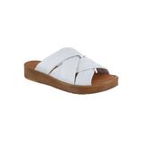 Extra Wide Width Women's Tor-Italy Slide by Bella Vita in White Leather (Size 7 WW)