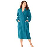 Plus Size Women's Short Terry Robe by Dreams & Co. in Deep Teal (Size M)