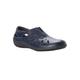 Wide Width Women's Cami Leather Slip-on by Propet in Navy (Size 8 1/2 W)