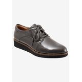 Wide Width Women's Willis Oxfords by SoftWalk in Dark Grey Patent (Size 9 1/2 W)