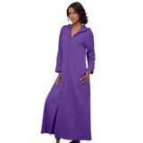 Plus Size Women's Hooded Fleece Robe by Dreams & Co. in Plum Burst (Size 4X)