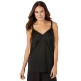 Plus Size Women's Lace Trim Camisole by Comfort Choice in Black (Size 34/36)